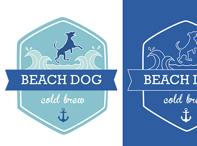 Beach Dog Cold Brew beach cold brew cold brew coffee dog dog logo illustration logo vector