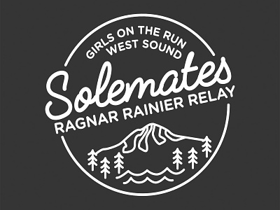 Ragnar Rainier Logo design girls on the run illustrator logo mt rainier pnw race ragnar rainier runner running solemates trail trail running vector washington west sound