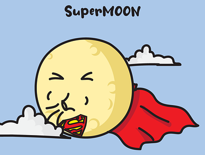 SUPER MOON adobe design doodlekite flat illustration illustrator minimal moon moonshine super supermoon vector warmcolors