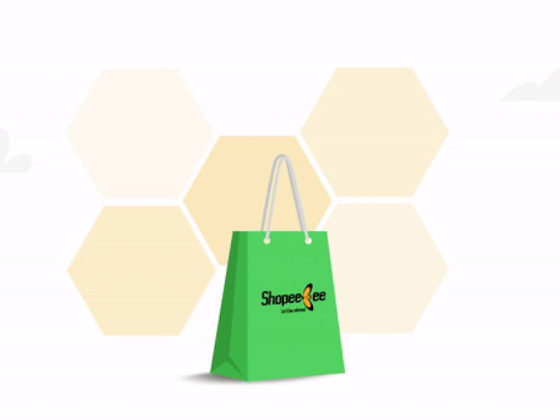 Shopeebee Intro adobe branding design doodlekite illustration illustrator logo motion graphics ui vector warmcolors