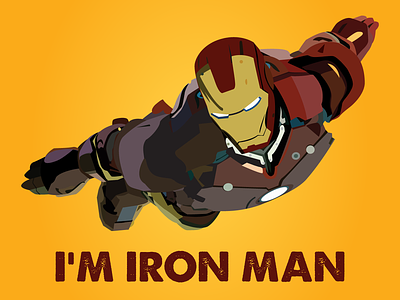 Iron Man 02 adobe design doodlekite flight illustration illustrator ironman vector warmcolors yellow yellowish