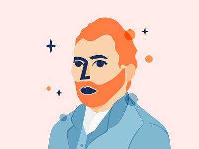 Vincent Van Gogh blue character design illustration orange portrait portrait illustration procreate self portrait selfie vincent van gogh