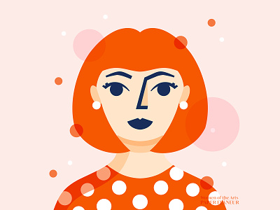 Yayoi Kusama character character design dots illustration polka dots procreate symmetry women women artist women empowerment yayoi kusama