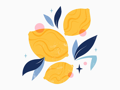 Funky Lemons citrons citrus colorful illustration lemon nature nature art procreate shape