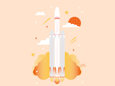 To The Stars and Beyond abstract adobe illustrator astronaut astronomy design digital art illustration illustrator nasa rocket rocket launch shape space x
