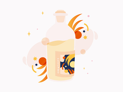 Creativity Bottle abstract abstract art adobe illustrator beige colorful colors design digital art illustration illustrator red shape shapes vector vector art yellow