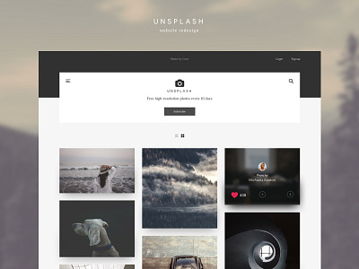 Unsplash Redesign - Homepage home page john noussis minimal modern noussis redesign ui unsplash ux