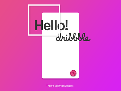 Hello, Dribbble ! dribbble first hello invite shot