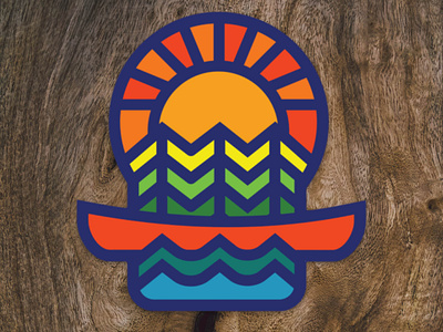 Canoe Sticker Design canoe colorful outdoors outside paddle pennsylvania sticker sunshine thicklines water