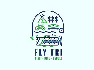 Trout Unlimited Delaware River Tri Fly branding design digital illustration logo vector