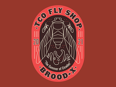 TCO Fly Shop Brood X Design - "Summer of Cicadas" branding design illustration logo