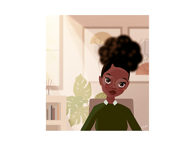 Character illustration afro hair black character design character design digital art figma illustration illustrator inktober procreate stylized sunlight vector
