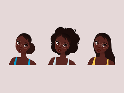 Hair Styles afro hair black character design character design characters digital art figma hair illustration illustrator vector