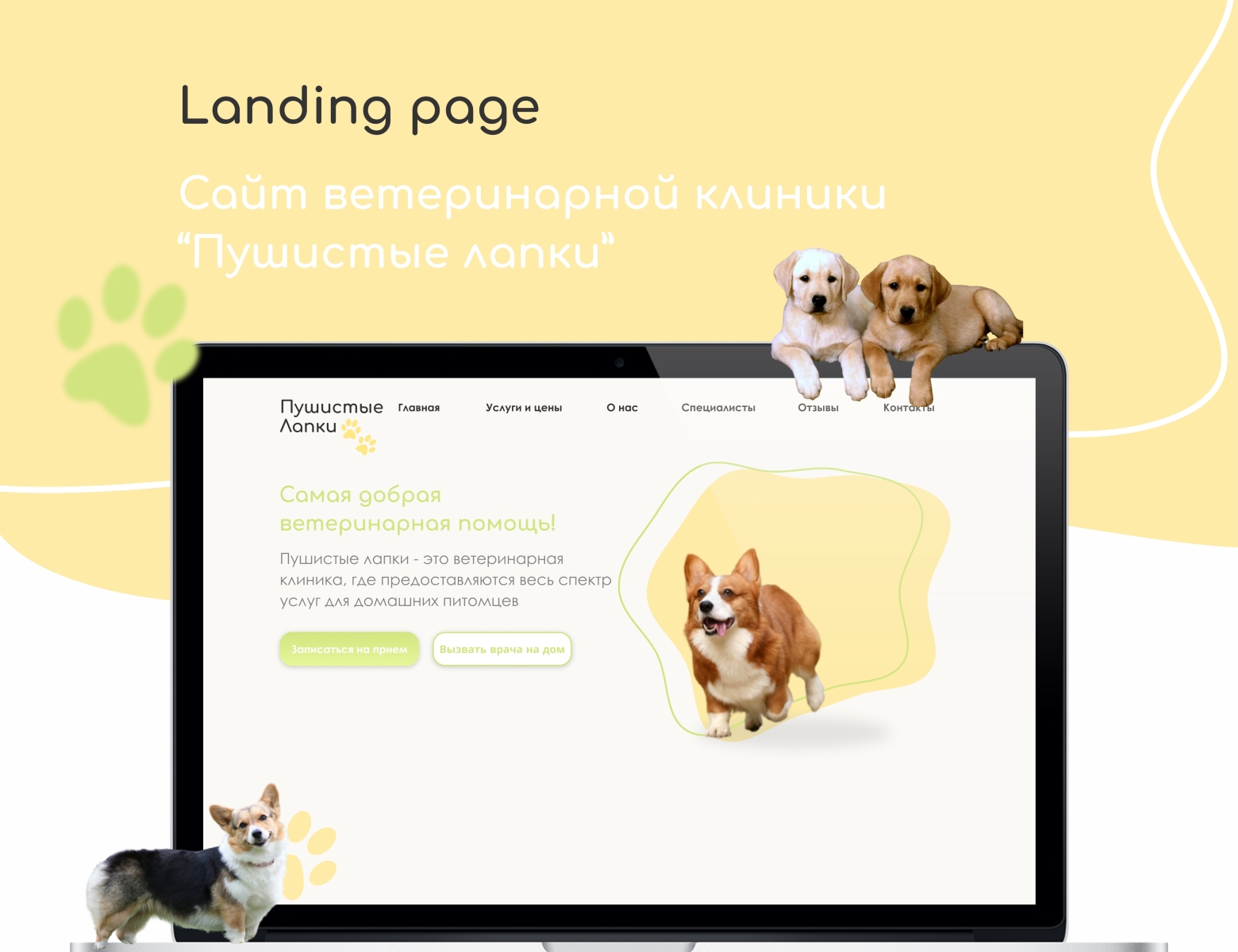 Landing Ветеринарной клиники by Ilvina on Dribbble