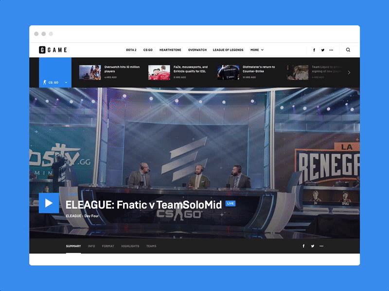 Coverage Feed coverage esports feed live stream news video
