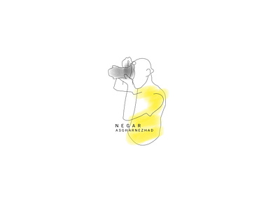 photographer branding design illustration line lines logo vector yellow