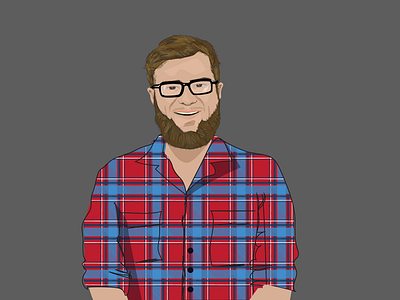 Michael Illustrated digital flat hipster illustration