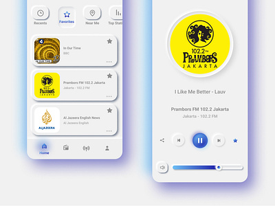 Redio - A Radio Streaming App neumorphic neumorphism ui radio radio app ui