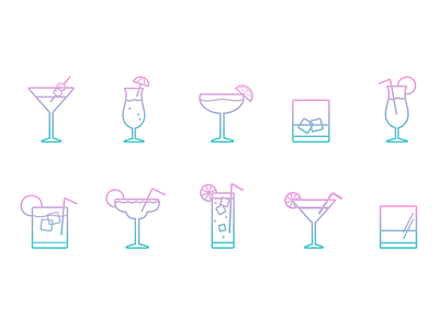 Cocktail Icons alcohol cocktails drinks fun icon icons line