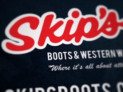 Skips Banner banner clean country denim script simple western