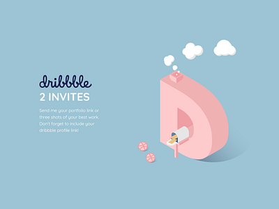 2 Dribbble Invites debut dribbble invites