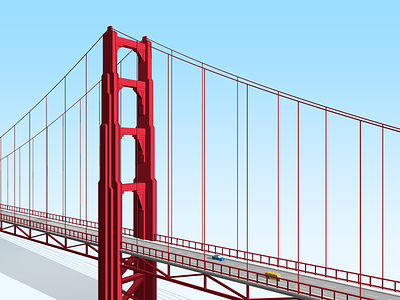 Golden Gate Bridge 3d bridge c4d city golden gate bridge illustration san francisco sf bay area