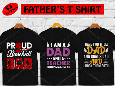 50+ FATHER'S DAY Premium T-shirt Design baseball dad dad daddy father illustration papa teacher dad tshirt typography uiux vectors