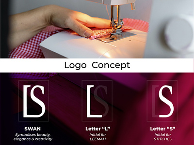 Leemah Stitches Logo concept brand branding design graphic design illustration logo vector
