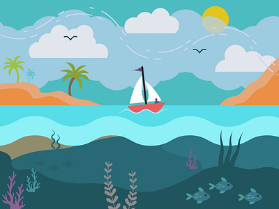 Sail Away with Me after effects animated gif animation design gif illustration illustrator motion design motion graphic motion graphics animation motiongraphics