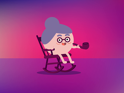 What's Nonna Got in Her Pipe?! after effects animated gif animation character design design illustration illustrator
