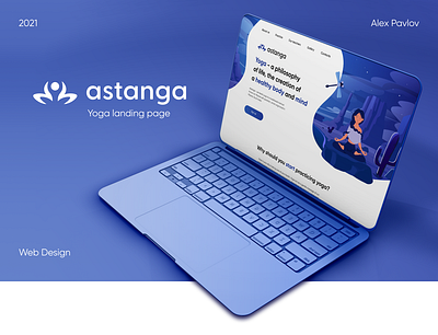 Astanga - Yoga Landing Page app branding design graphic design illustration landing landing page logo meditation minimal screen site ui ux vector vector page web design yoga