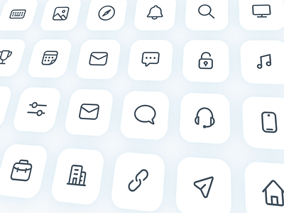 Icon set for SLIDO icons organic rounded set vector