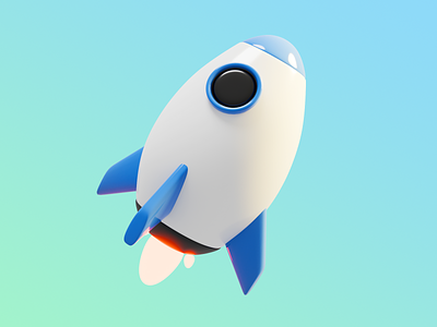 Practise rocket icon 3d blender graphic design icon