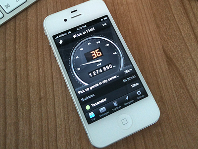 Work In Field App iphone iphone app speedometer white