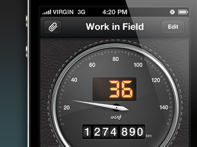 Work in Field iPhone app app iphone speed speedometer ui work in field