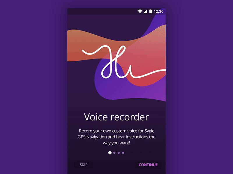 Custom voice instructions app for sygic animation app gif onboarding ui ux