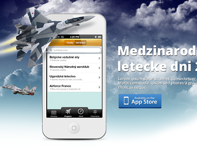 (SIAF) Slovak International Air Fest app iphone app mobile ui user interface