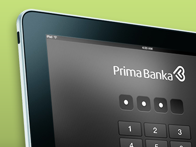 Primabanka app black lockscreen passcode ipad ui user interface