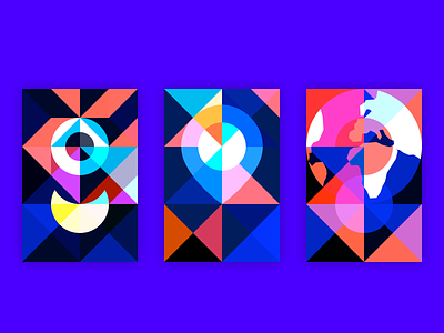 Geometric illustrations blue branding geometric design geometry illustration pin vector world