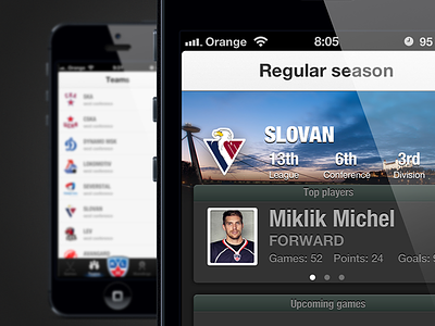 iPhone version of the KHL app app dark hockey ice iphone khl ui