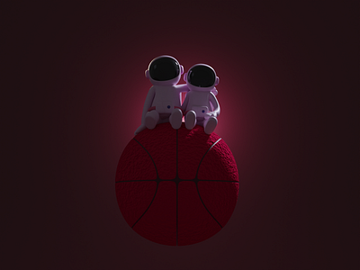 Two Astronaut 3d astronaut branding hello dribbble illustration