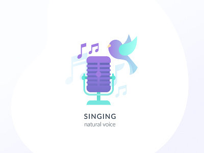 Singing natural voice Illustration
