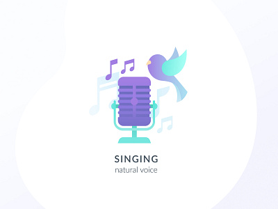 Singing natural voice Illustration bird birds brand brand design brand identity branding branding design icon icon design iconography icons identity illustration illustration art illustrations illustrator microphone sing singer voice