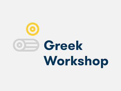 Greek Workshop Logo ancient athens culture greece greek marble pencil pillar sun workshop