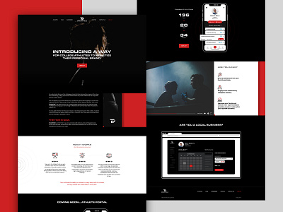 Dreamfield Website adobe xd dark theme landing page sports ui ux web design