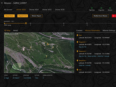 Drone Hackathon UI dark app drone interface segoe slalom ui windows