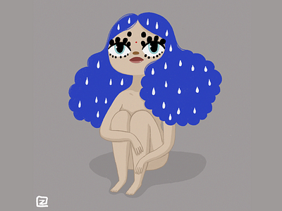 Hope artwork digital drawing girl illustration illustrator naked procreate sad