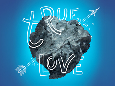 true love font illustration letters love stone