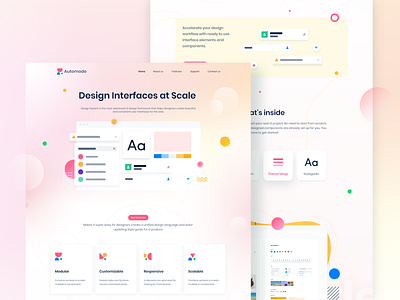 Automode Landing paage catalog design design illustration portfolio profile template typography web webdesign website