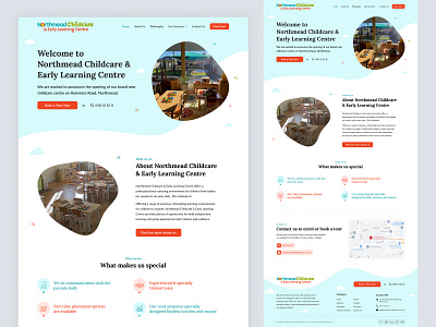 Childcare website landing page childcare children website clean creative design design home homepage landing page learning site ui userinterface ux web web page webpage website